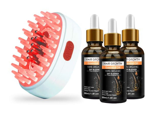 Hair Regrowth Therapy Comb + 3 Growth-Boosting Serums